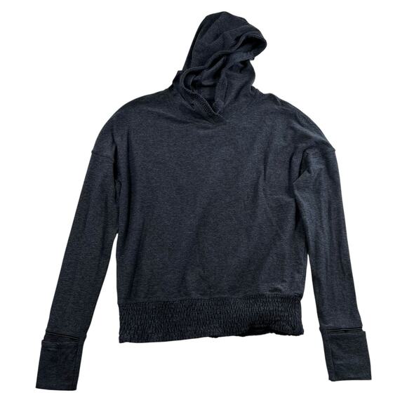 Lululemon Sz 6 Lead The Pack Hoodie Heathered Dark Cast Black Rulu Stretch Run - Picture 3 of 14